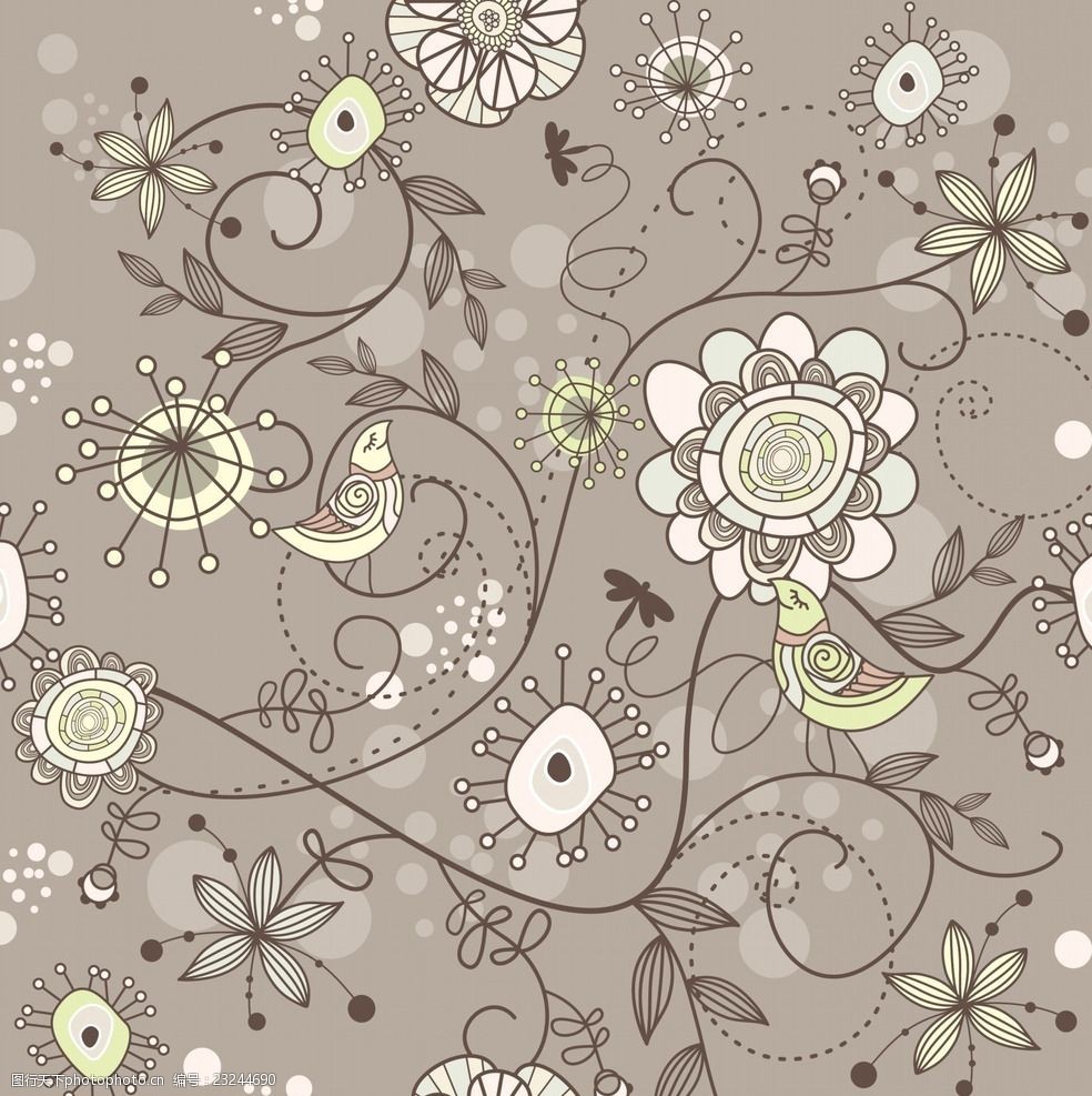 矢量唯美花纹背景底纹