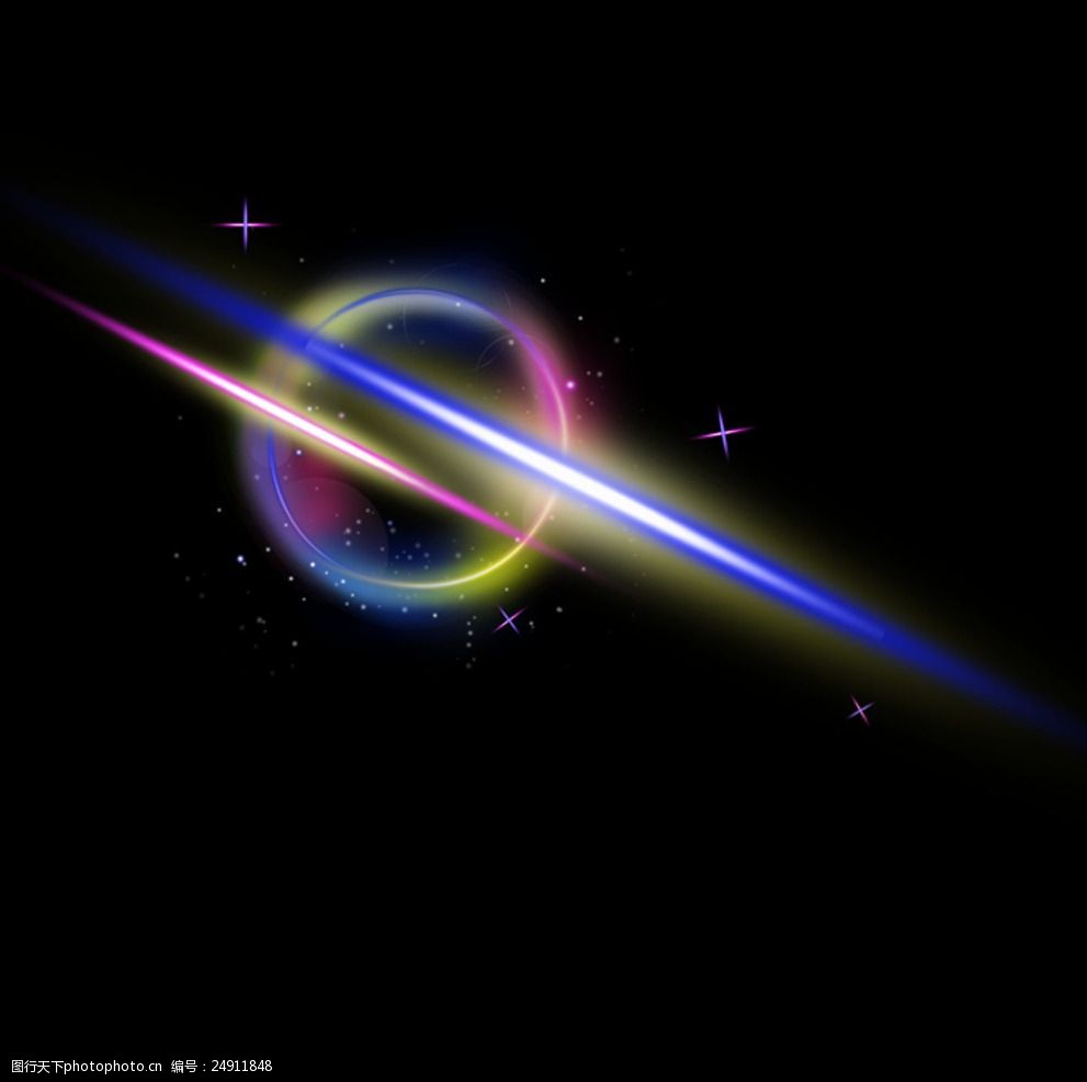 炫彩光束黑背景素材光纤