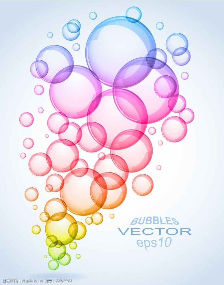 缤纷幻彩泡泡背景矢量素材