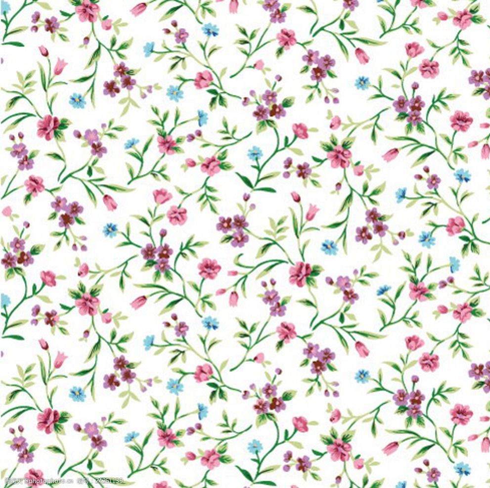 矢量图小碎花植物花朵清新