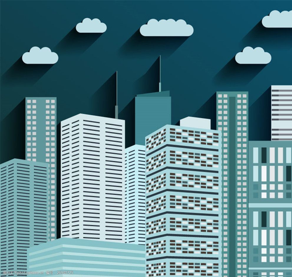城市建筑楼群矢量素材