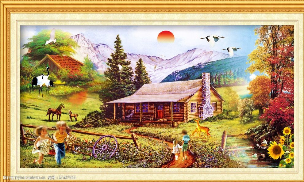 庄园风景装饰画