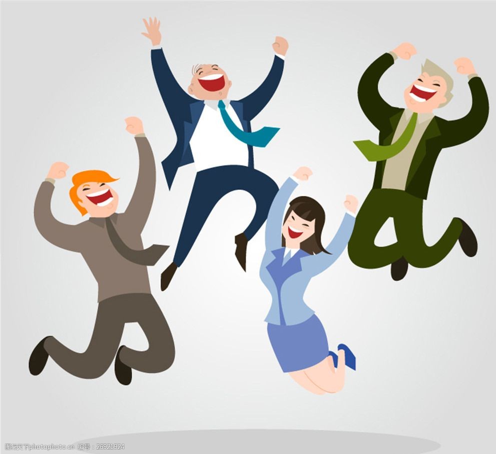 关键词:跳跃欢呼的商务人物矢量素材 职场 跳跃 欢呼 成功 商务 人物
