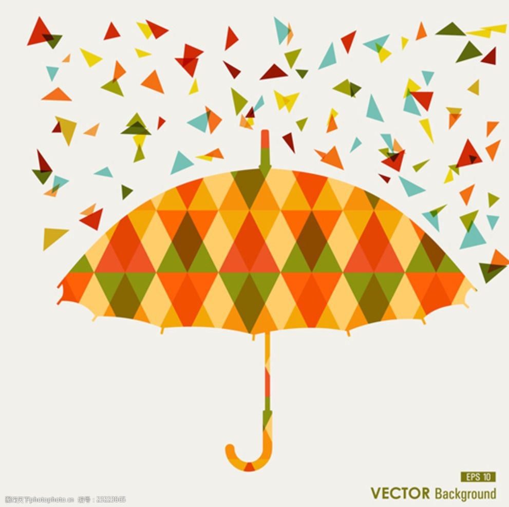 五彩三角形拼贴雨伞