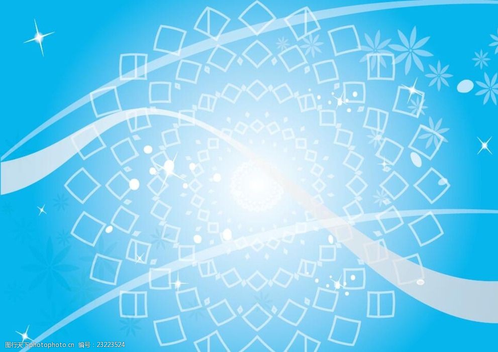 蓝色抽象花瓣曲线背景