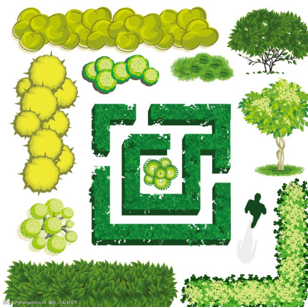 树木平面装饰图片-图行天下图库