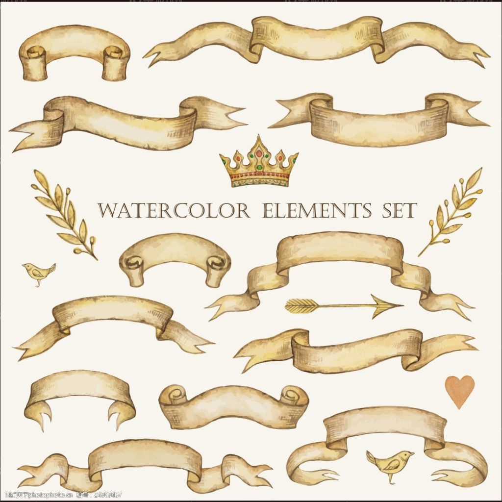 古典丝带矢量素材