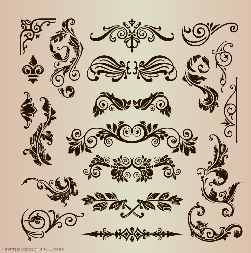 花纹花边矢量图素材