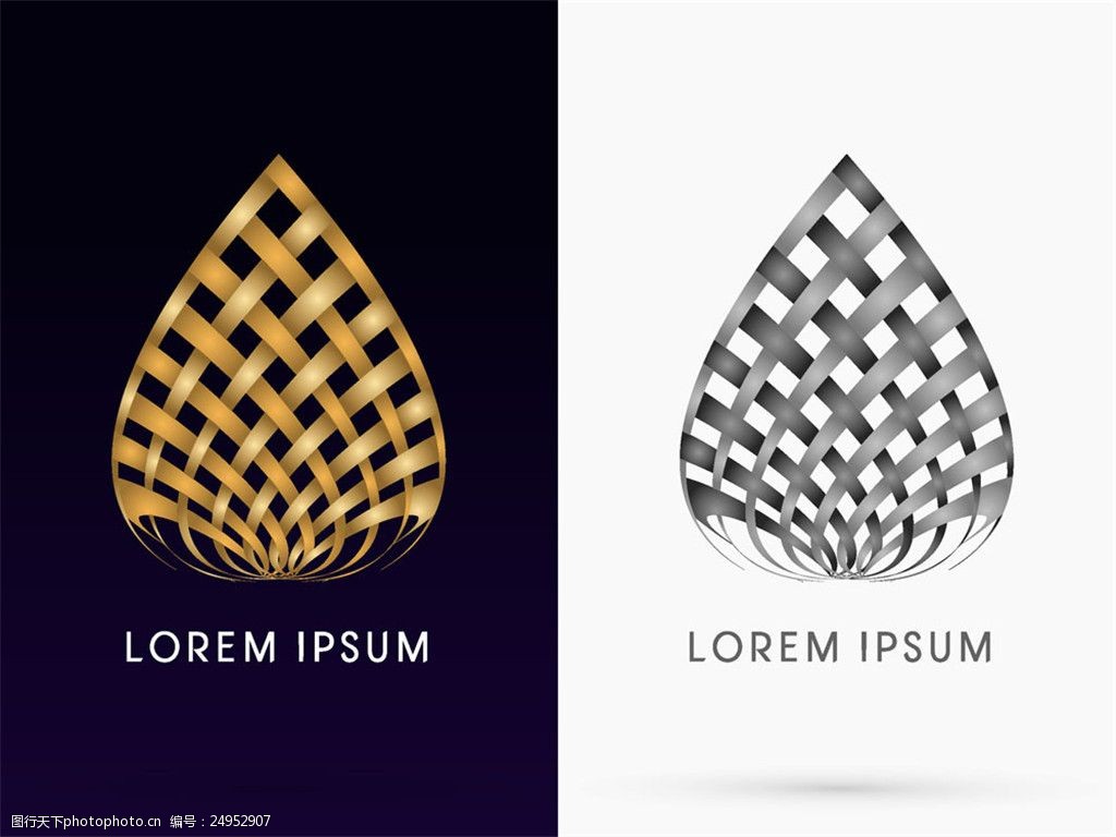 金色编织心形标志图片图片-图行天下图库