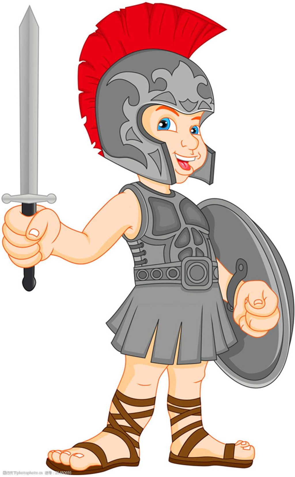 关键词:可爱罗马勇士矢量 勇士 士兵 罗马士兵 拿剑的勇士 带头冠的