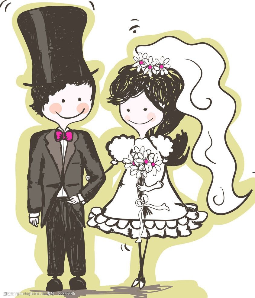 结婚 卡通画 漫画 情侣 幸福 素材天下 设计 动漫动画 动漫人物 1499
