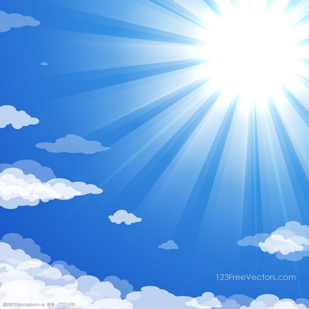 蓝色的天空和太阳光的背景图片 图行天下素材网