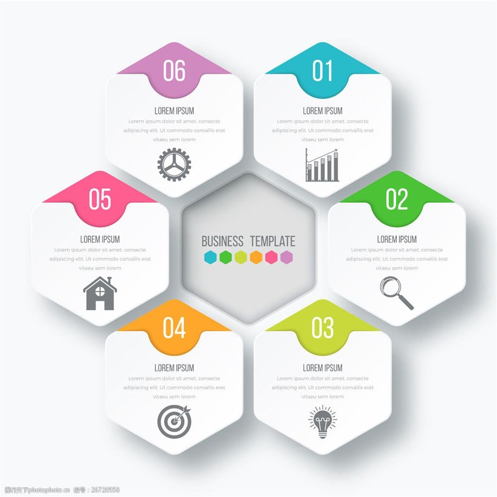 白色立体六边形图表图片图片-图行天下图库