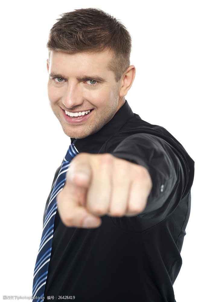 指向镜头的商务男人图片