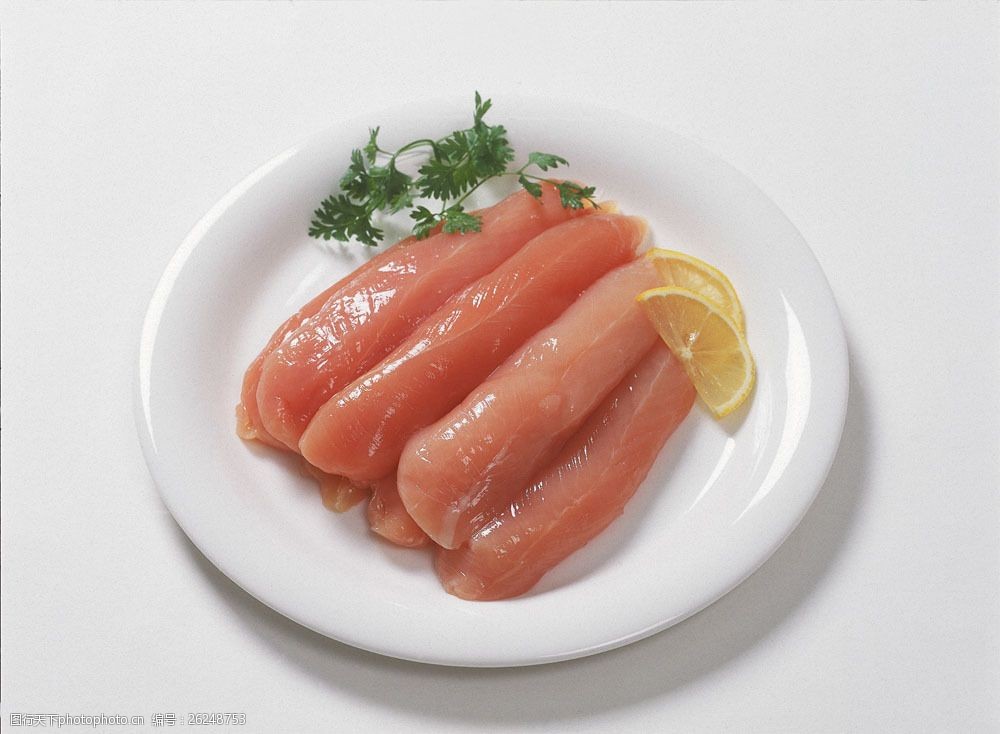 盘子内的肉条图片