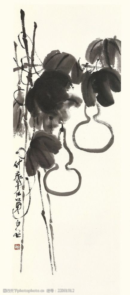 齐白石书法绘画艺术葫芦