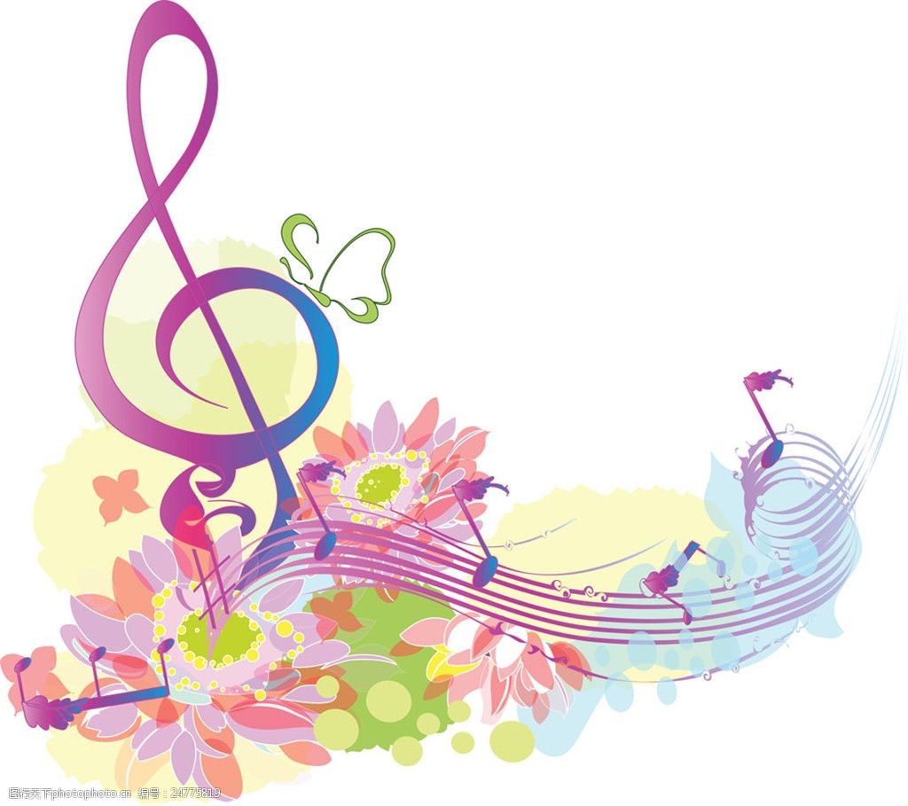 关键词:花朵音乐符 花朵 音乐 音符 音乐符号 矢量 音浪 创意音符