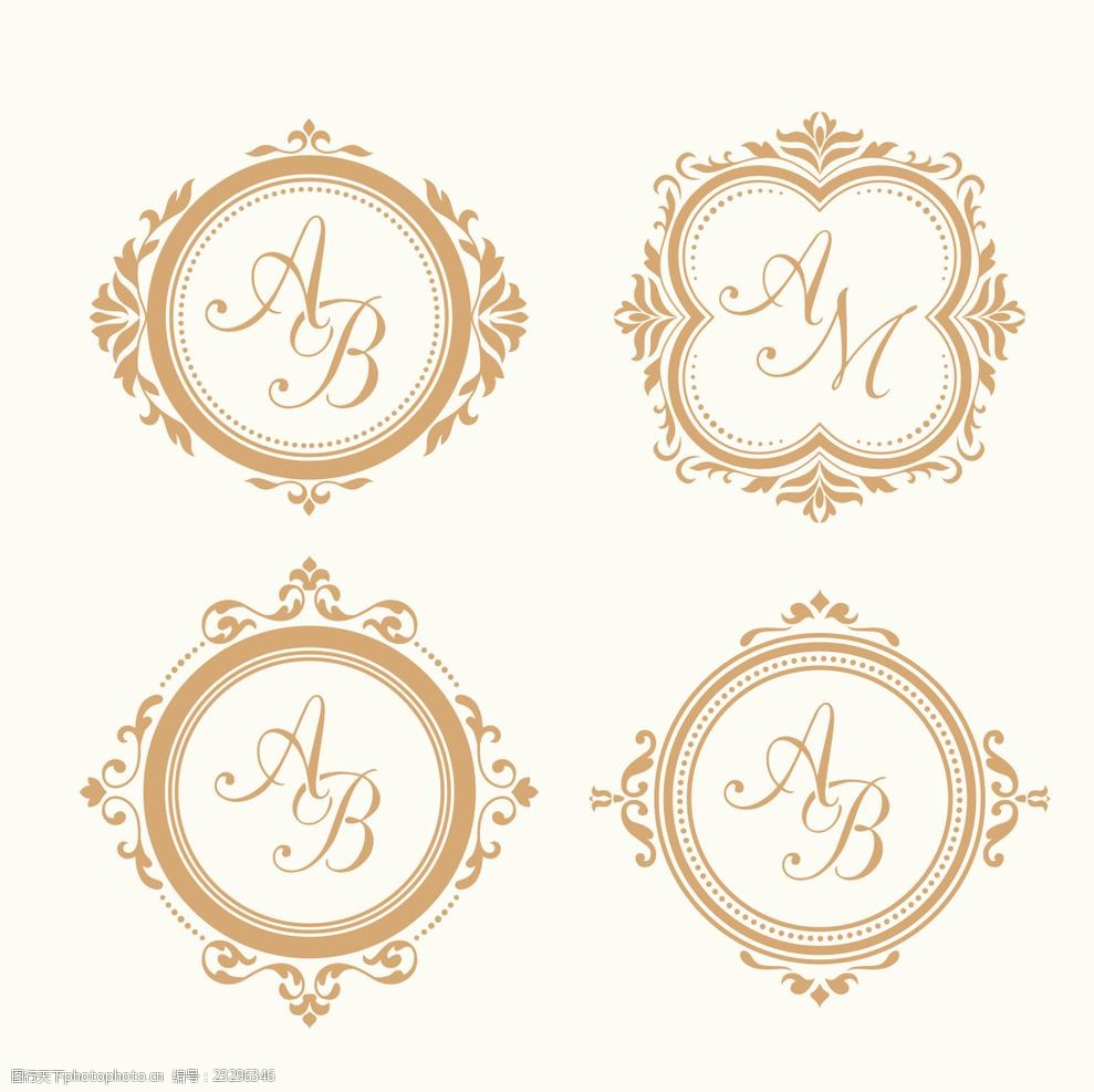 欧式花纹装饰图标矢量素材