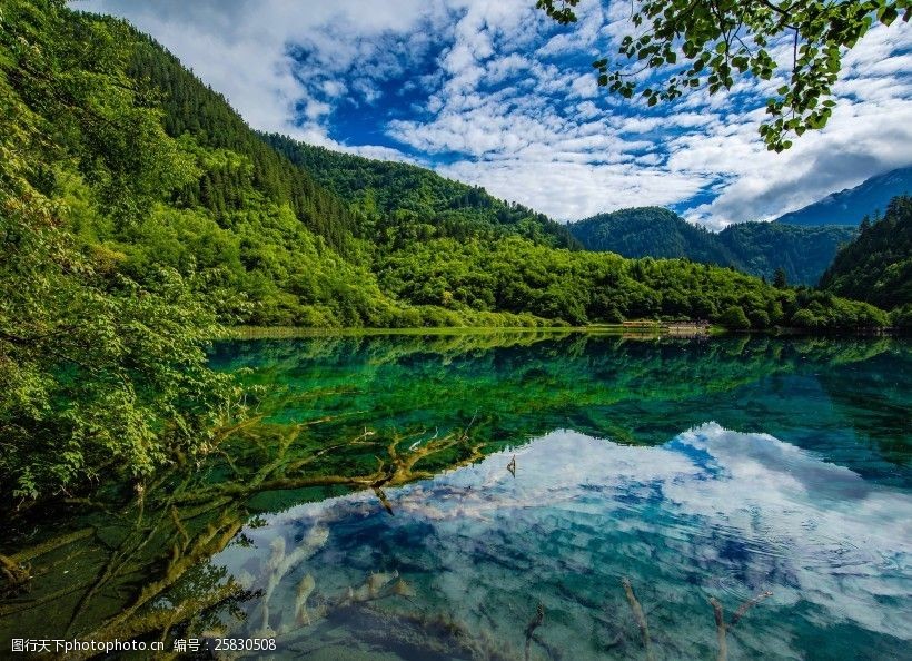 夏日四川九寨沟风景