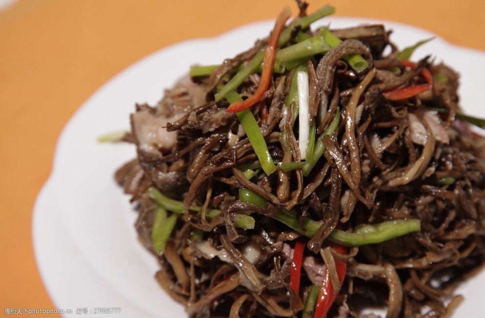 茶树菇炒羊肚图片