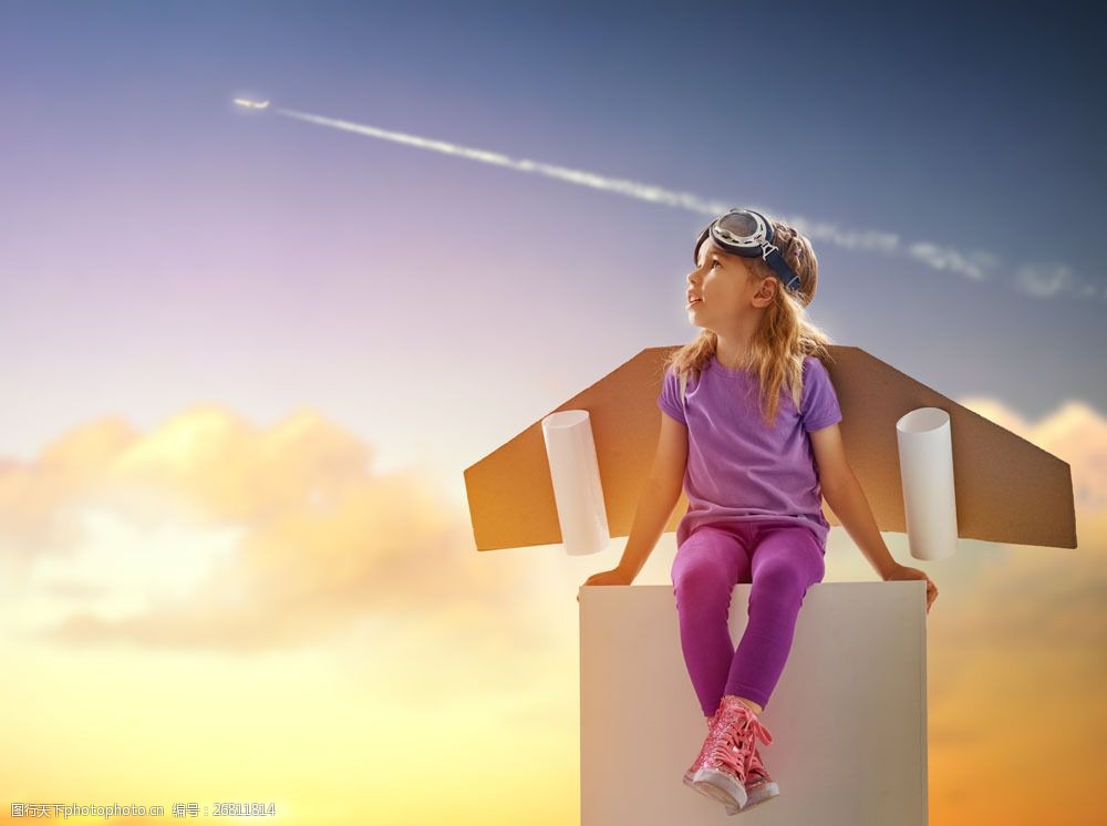 梦想飞天的小女孩图片