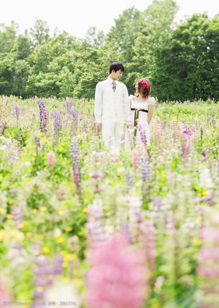 关键词:花丛中的新郎新娘图片素材 户外婚纱照 户外摄影 婚纱 情侣