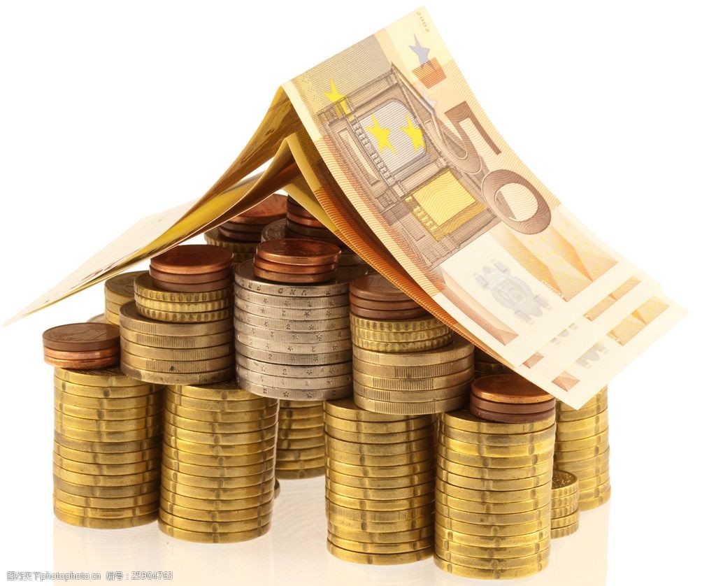 创意钱币房屋图片
