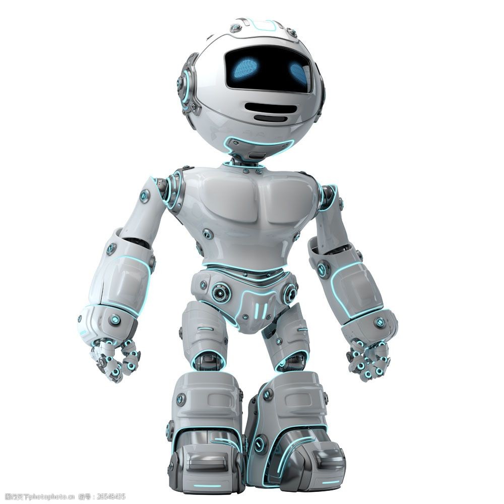 白色 蓝边 机器人 机器 科技 其他人物 人物图片 图片素材