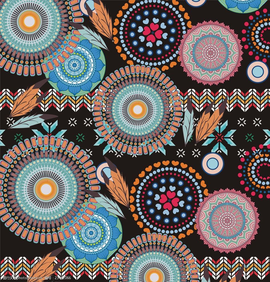 民族风圆形花纹图