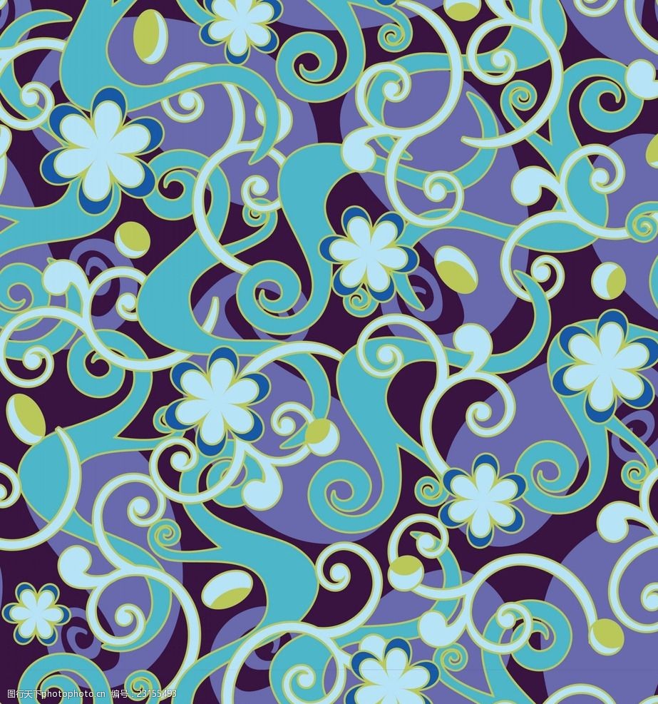 矢量循环花纹背景底纹