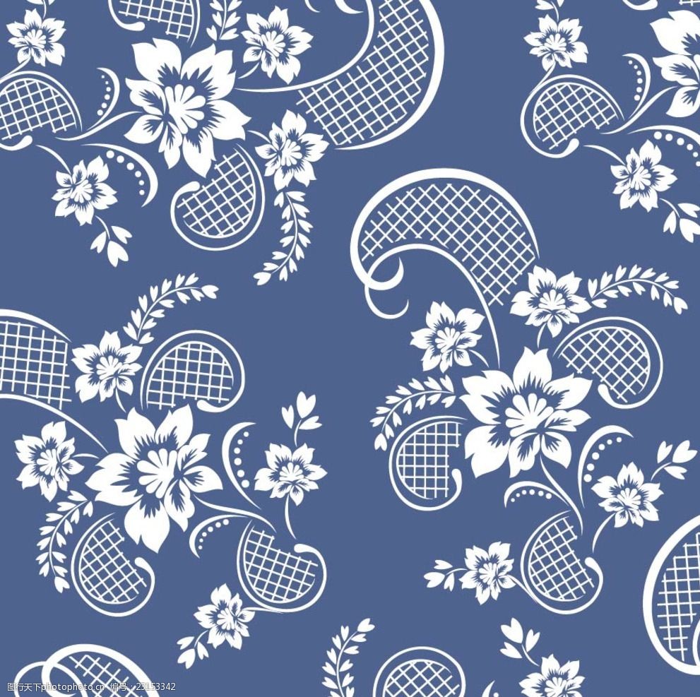 矢量循环花纹背景底纹