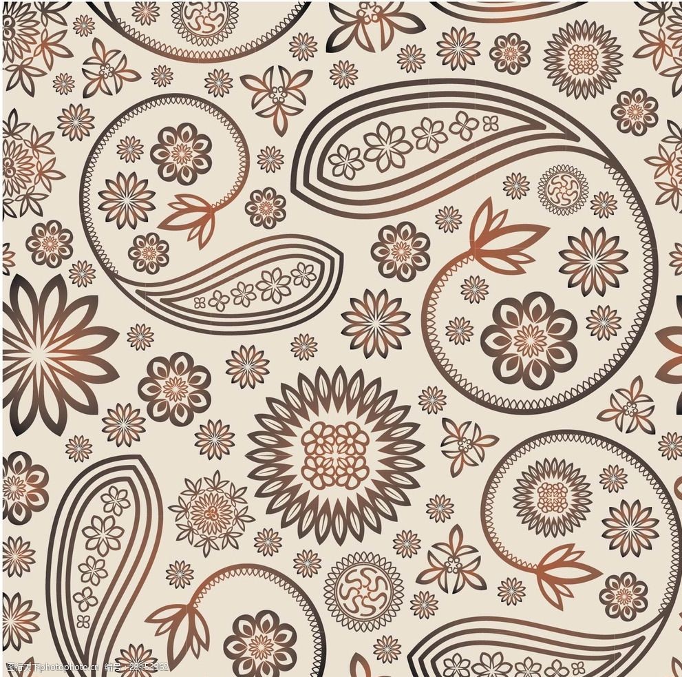 矢量循环花纹背景底纹