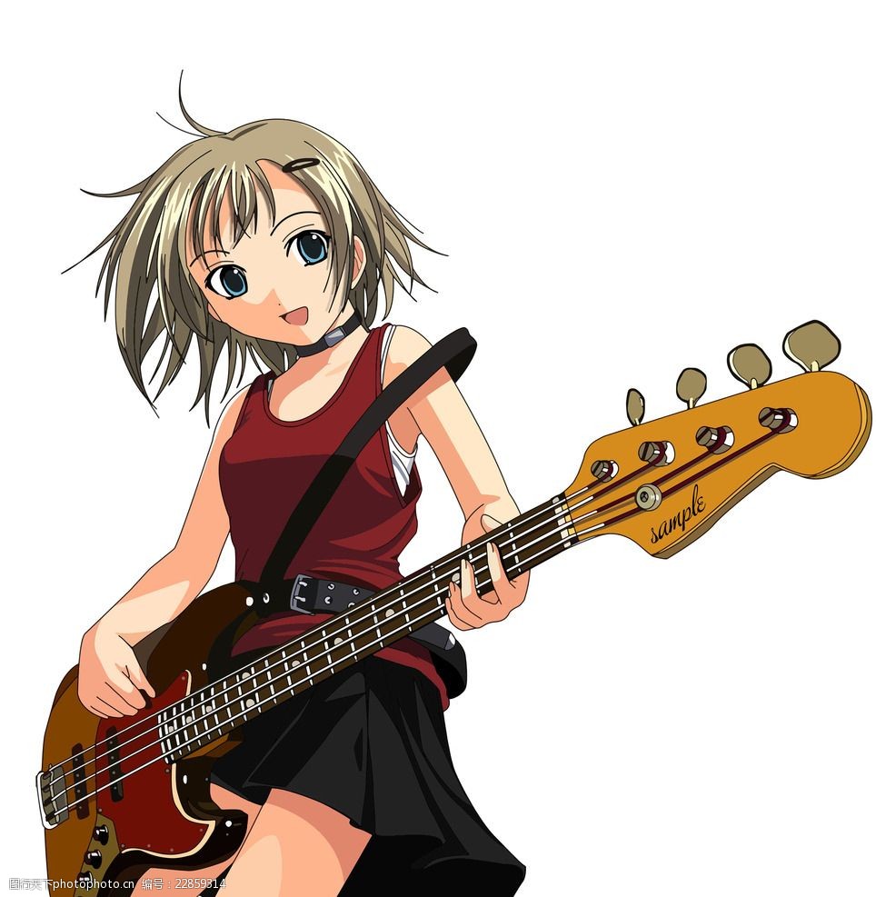 关键词:电吉他 女孩 矢量 乐器 卡通 吉他 音乐 设计 动漫动画 动漫