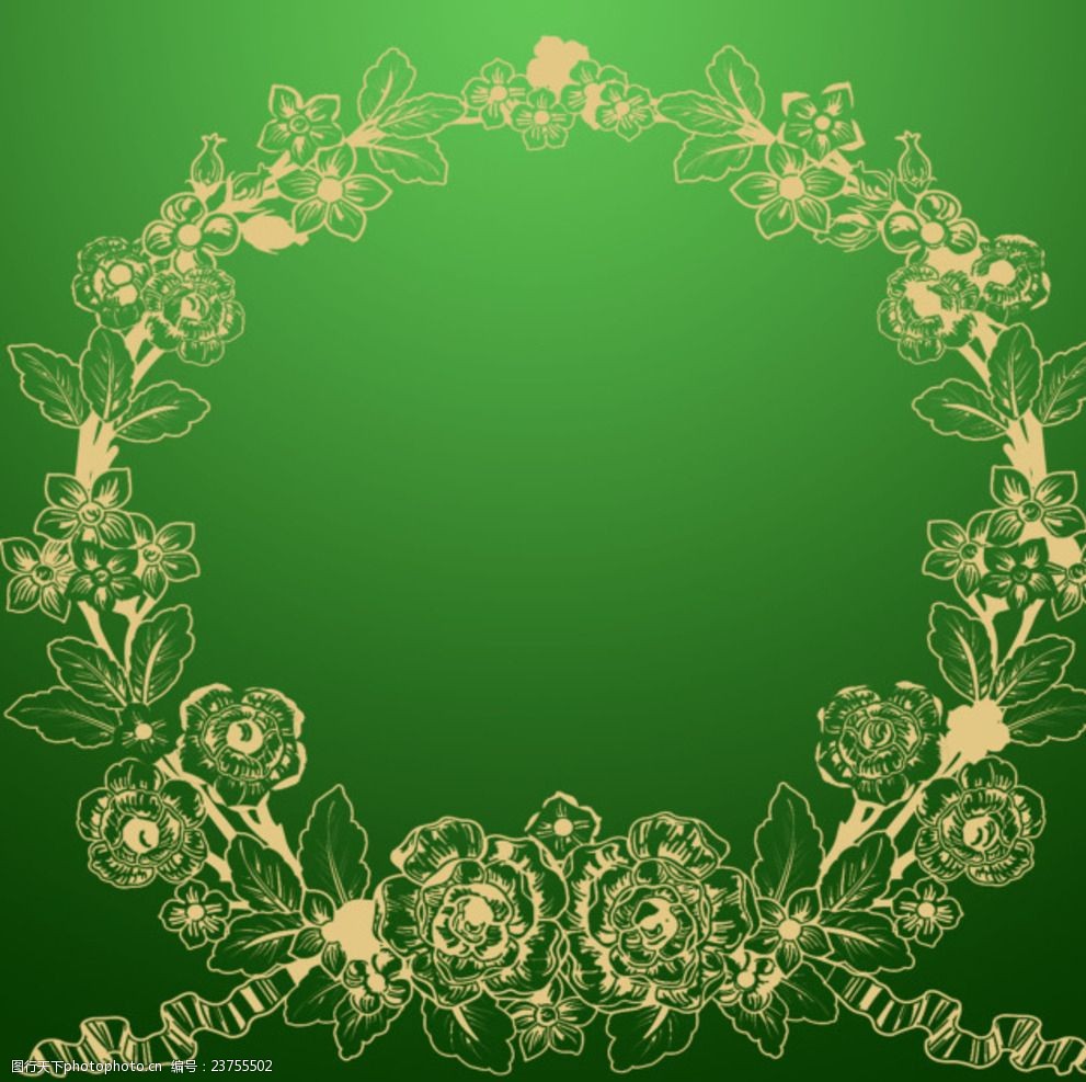 绿色森系婚礼logo背景底纹